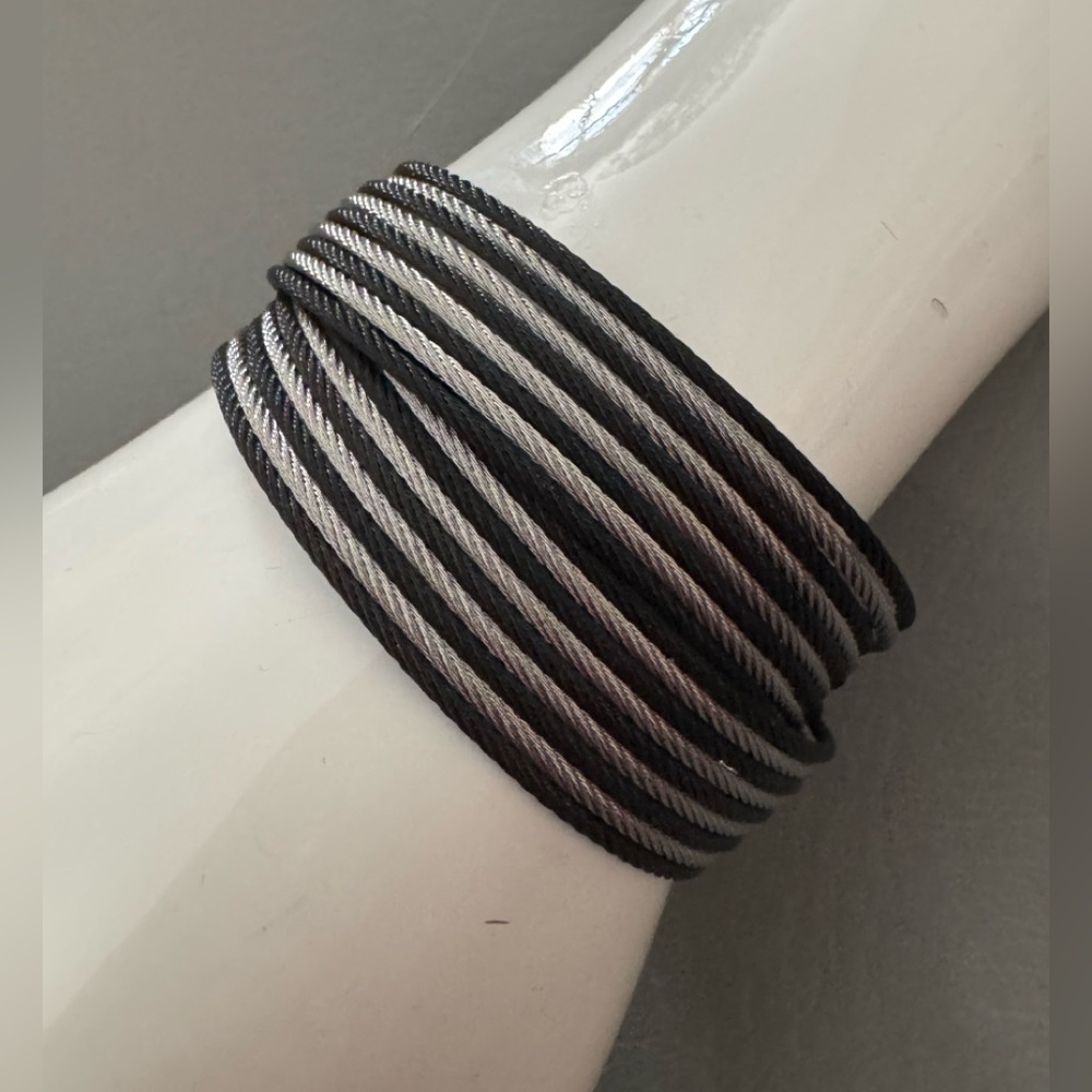 ALOR Large Cable Double Wrap Bracelet
